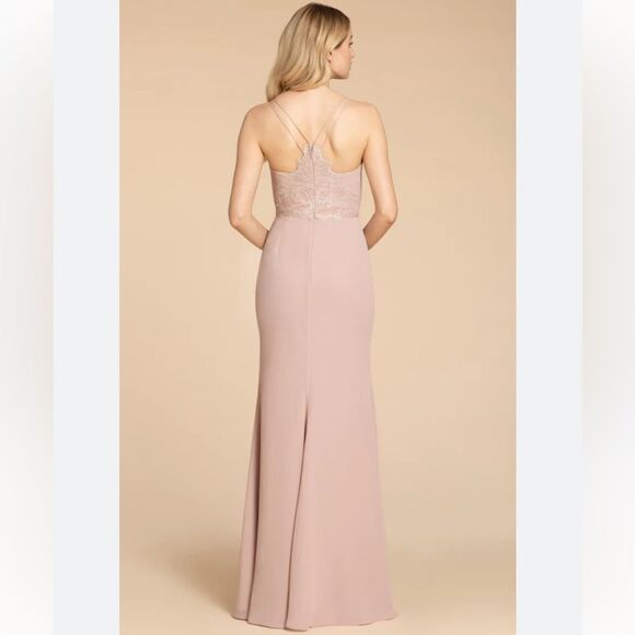 Hayley Paige Occasions 5957 Lace Chiffon Dress NWT - Picture 3 of 6